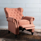 Walder Tufted Nailhead Fabric Recliner by Christopher Knight Home