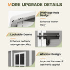 6 ft x 4 ft/6 ft x 8 ft/8 ft x 6 ft/8 ft x 10 ft All-Weather Resin Outdoor Plastic Storage Shed w/Floor, Spire Tool Shed