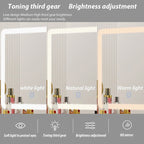 Timechee 39.4Wide Makeup Vanity Set with Stool and Touching Light Mirror - 39.4W