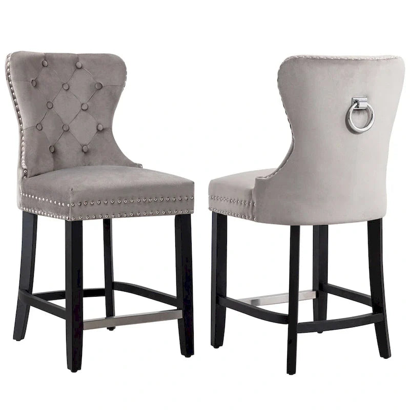 Sgabello da bancone Carter 24 Wingback Tufted Nailhead (set da 2)