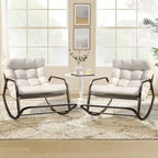 Oversized Rocking Lounge Chair, 450 lbs Extra Large Outdoor Recliner with Water-resistant Cushions