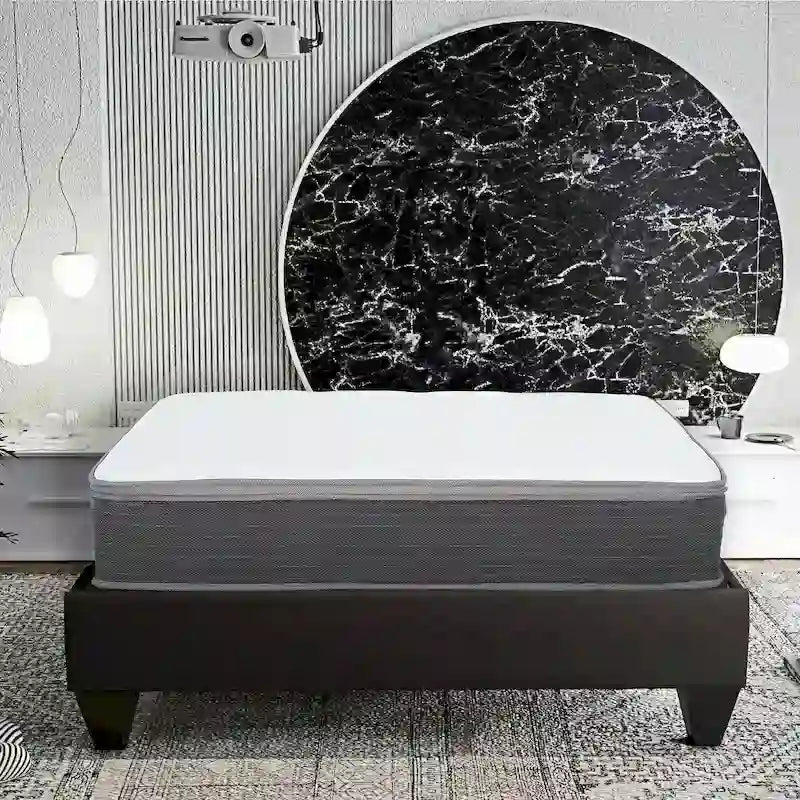 Materasso Ibrido in Memory Foam a Molle Insacchettate Equilibria da 8 pollici di media rigidità consegnato in scatola