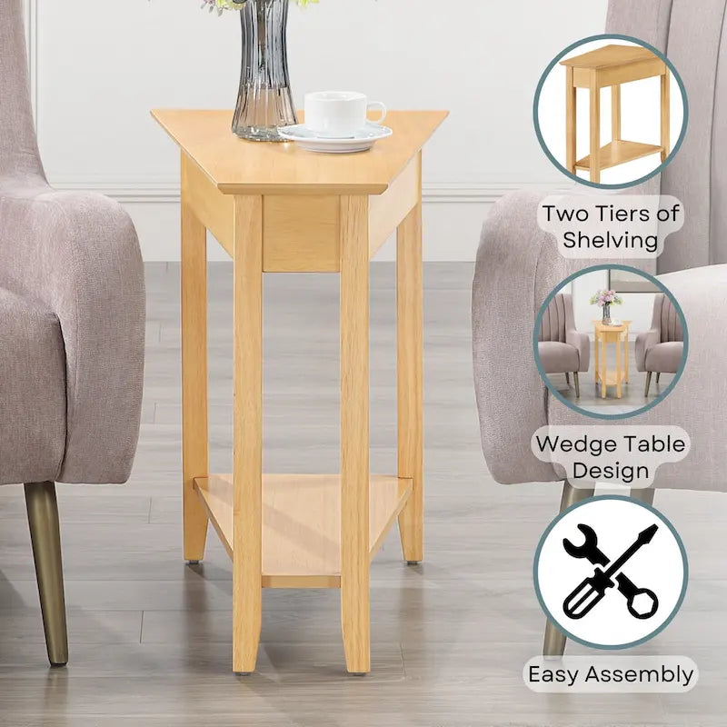 Convenience Concepts American Heritage Wedge End Table with Shelf