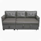 Divano componibile convertibile reversibile con letto estraibile, chaise longue con contenitore nascosto e gambe durevoli