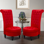 AVAWING Set of 2 Throne Royal Chair Thick Padding and Rubberwood Legs
