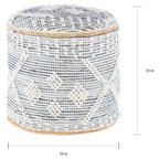 Sibille Bohemian Denim 18-inch Cylinder Pouf