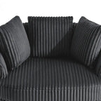 DREAMSIDEA 2 Set Recessed Arm Slipcovered Swivel Barrel Chair