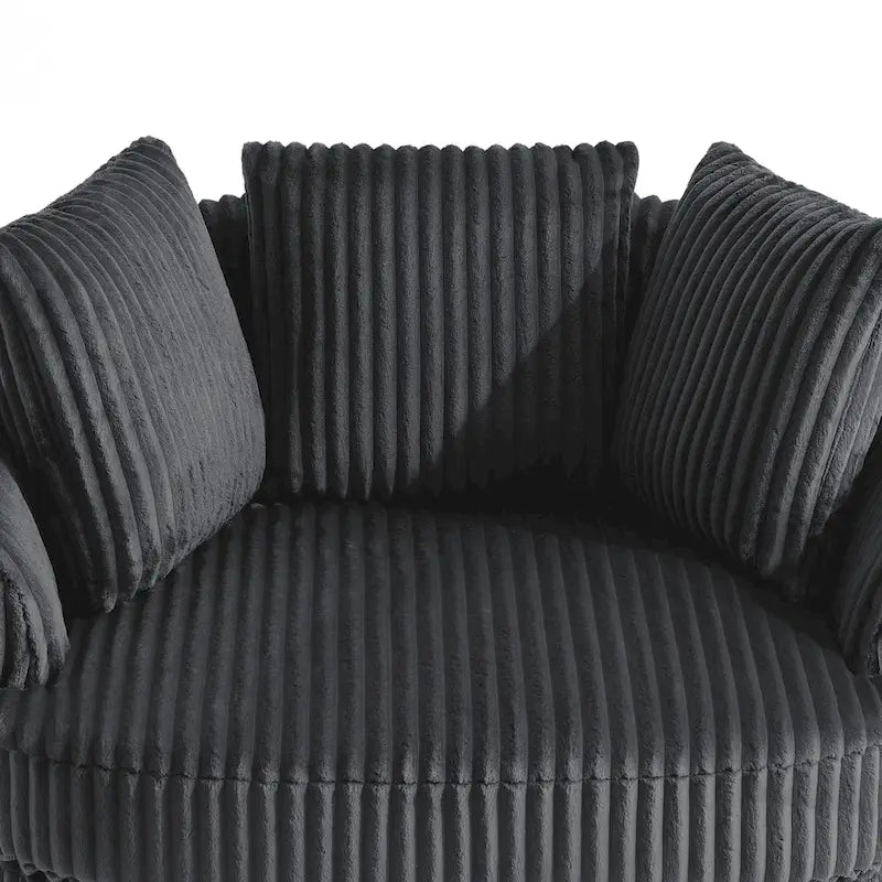 DREAMSIDEA 2 Set Recessed Arm Slipcovered Swivel Barrel Chair