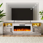 Mobile TV Bossin 70" con caminetto elettrico 36", Mobile TV per televisori fino a 80", 16 colori LED/Centro di intrattenimento
