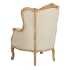 SAFAVIEH Couture Kali Poltrona con orecchioni in lino naturale color rovere - 34Lx34Px40A