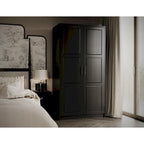 Palace Imports 100% Solid Wood 2-Door Urban Wardrobe Armoire with Solid and Mirrored Doors