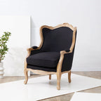 SAFAVIEH Couture Kali Poltrona con orecchioni in lino naturale color rovere - 34Lx34Px40A