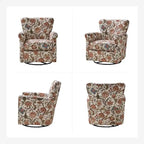 Poltrona girevole a dondolo Georg Comfortable Floral Fabric con braccioli arrotolati di HULALA HOME