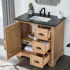 Mobile bagno Hervas con top in marmo naturale senza specchio