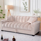 82.7 Velvet Storage Convertible Sofa Sleeper Couch with 2 Pillows